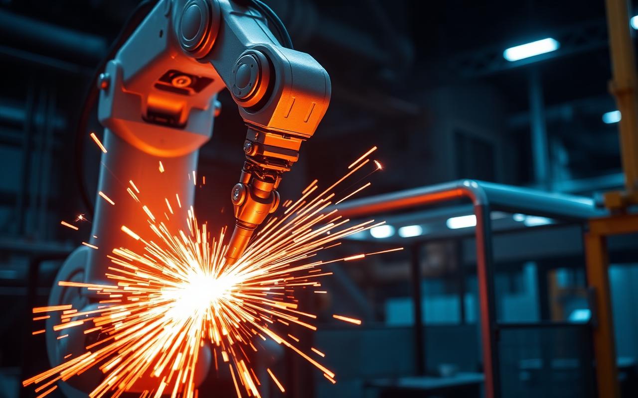 Robotic welding cell building a bus body frame
